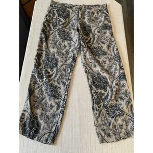 Etro Women’s Linen Pants Paisley Jacquard Wide Leg Relaxed Fit Italy XXL